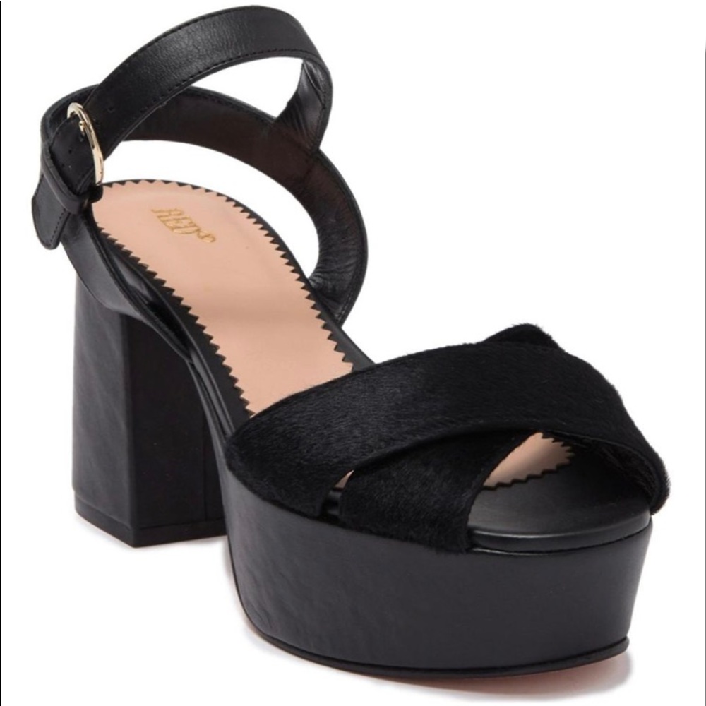 RED Valentino Genuine Calf Hair Platform Sandals, NEW